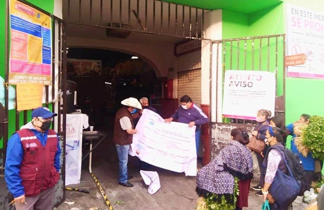 Foto: Cortesía Reabren todas las entradas del mercado municipal de San Pedro Cholula