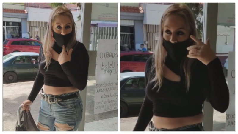 Foto: Cortesía #LadyMaquillaje, mujer se niega a usar el cubrebocas porque se le arruina la “pintura” (Video)