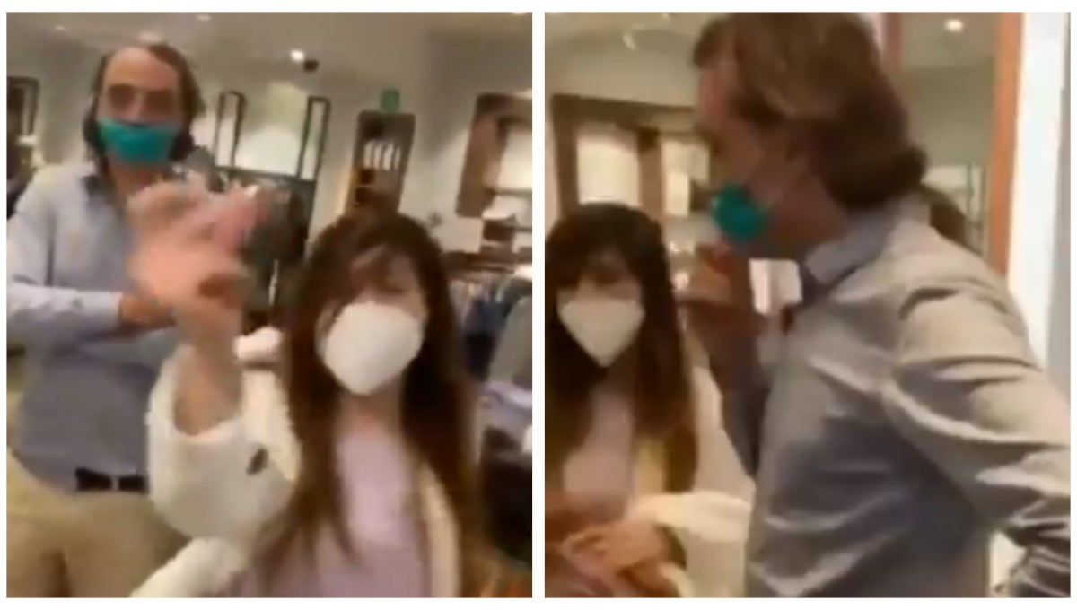 Foto: Cortesía Pareja reacciona agresivamente al negarse a usar correctamente el cubrebocas (Video)