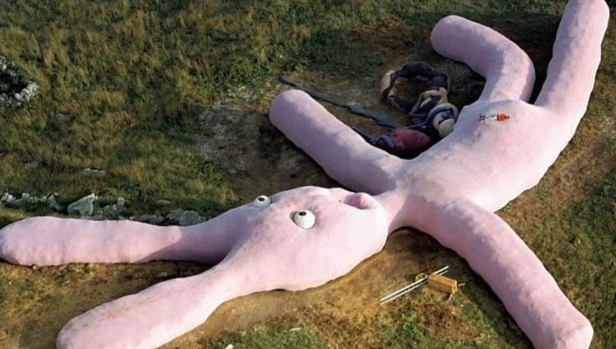 Foto: Cortesía Esta es la razón por la que un conejo de peluche gigante lleva 15 años abandonado en la cima de una montaña