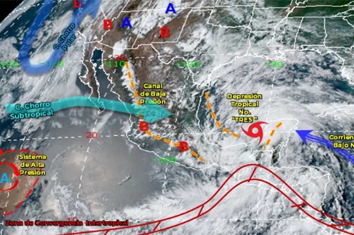 Foto: Cortesía Depresión tropical 'Tres' provoca fuertes lluvias en el sur del país