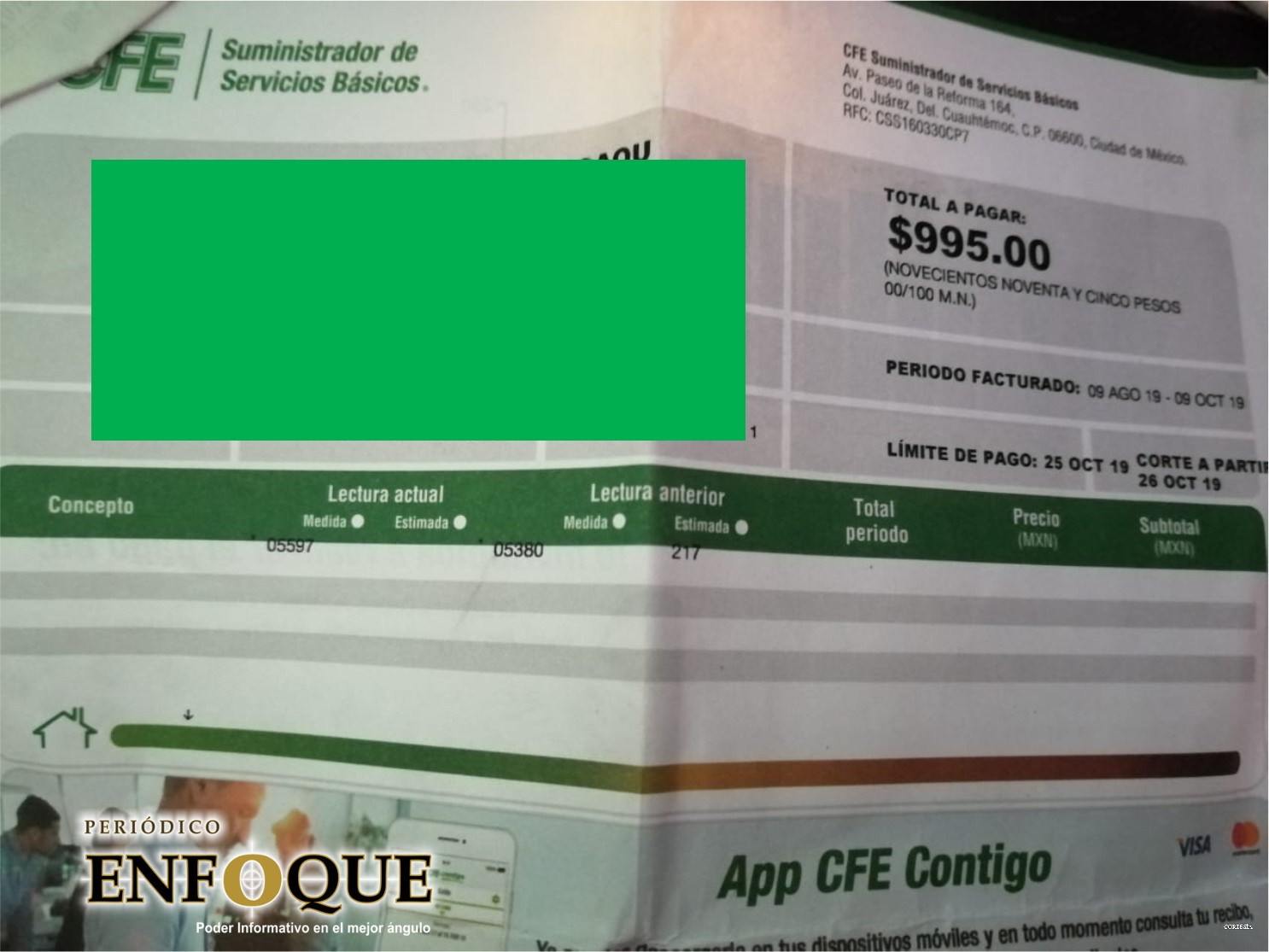 Foto: Cortesía Continúan denuncias de cobros excesivos de CFE en la región de Amozoc y Acajete