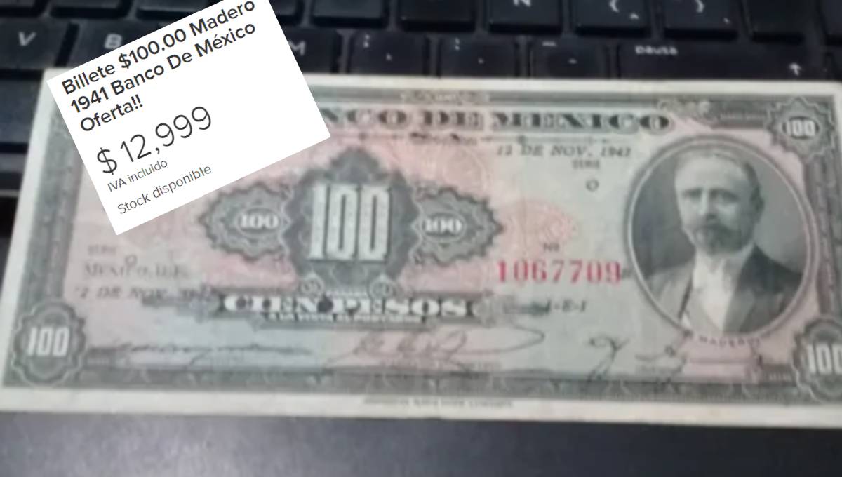 Foto: Cortesía Venden billete de 100 pesos con cara de Francisco I. Madero ¡en 13 mil pesos!