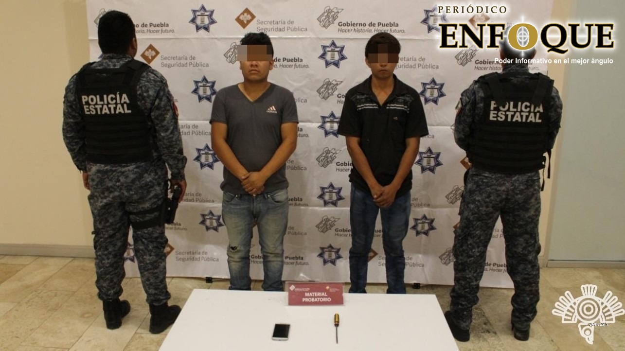 Foto: Cortesía Detienen en Amozoc a sujetos por robo a transeúnte