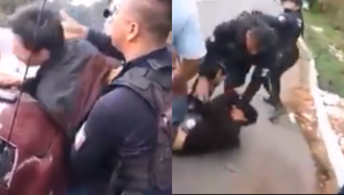 Foto: Cortesía “¡Me está pegando!”: Policías agreden a joven aguacatero en Michoacán (Video)