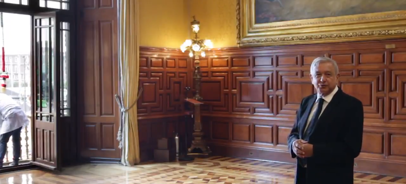 Foto: Cortesía ¿Cómo realiza López Obrador sus reuniones en Palacio Nacional por el COVID-19?