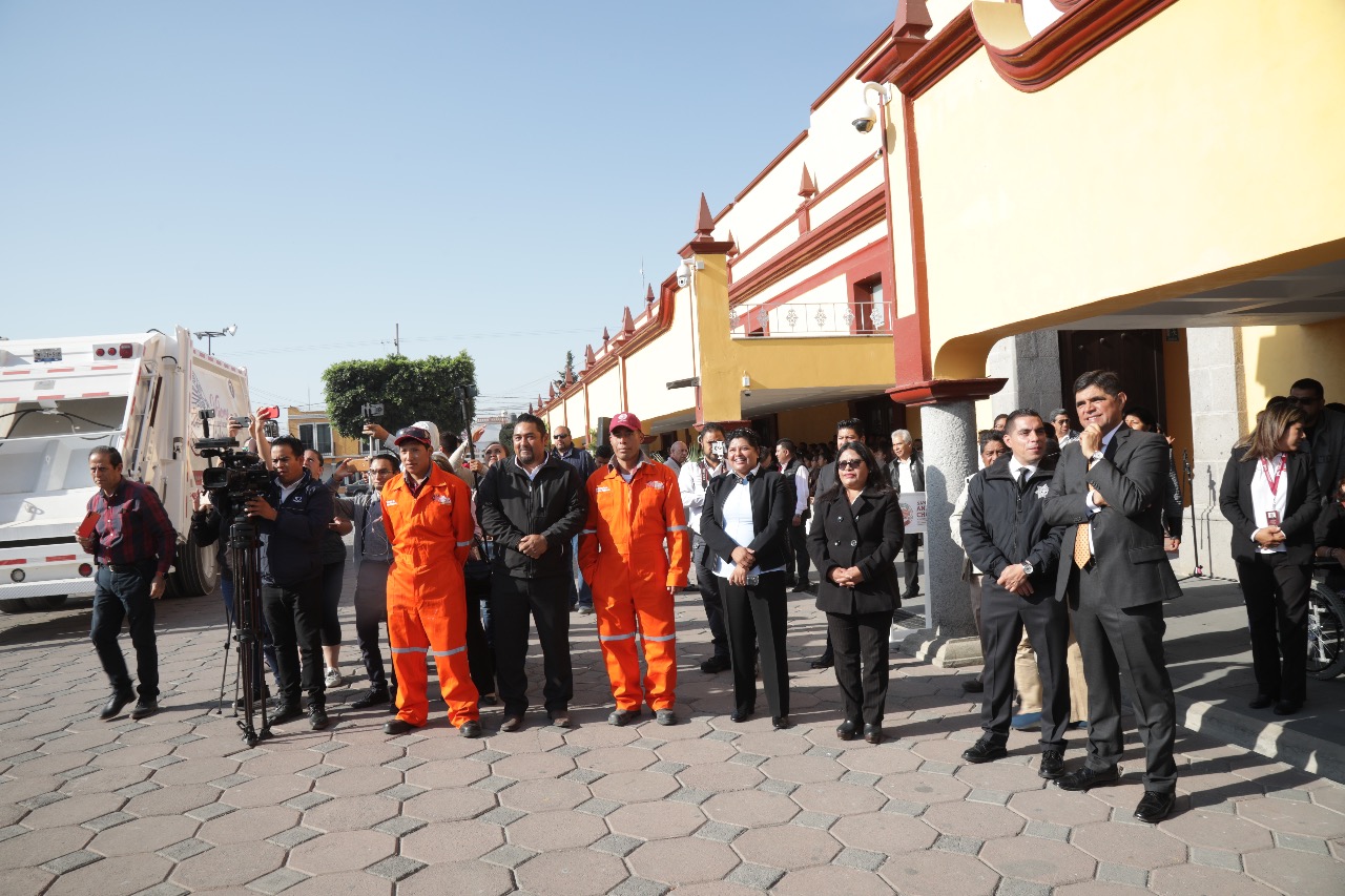 Foto: Cortesía Karina Pérez Popoca anuncia recuperación del servicio recolector de basura