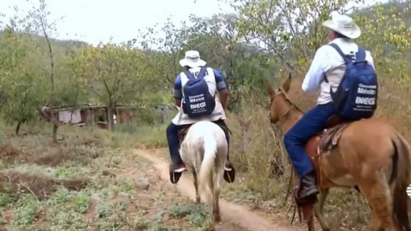 Foto: Cortesía Encuestadores del INEGI llegan en burro hasta los lugares más alejados del país