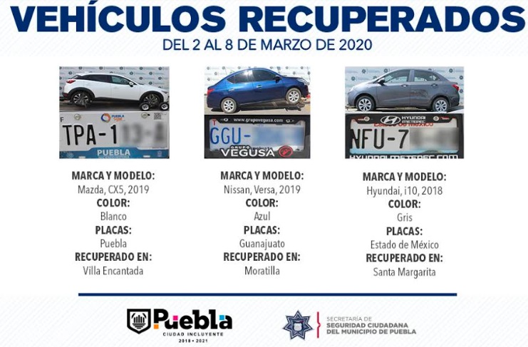 Foto: Cortesía Autoridades Municipales de Puebla, remitieron 19 vehículos ante el agente del Ministerio Público