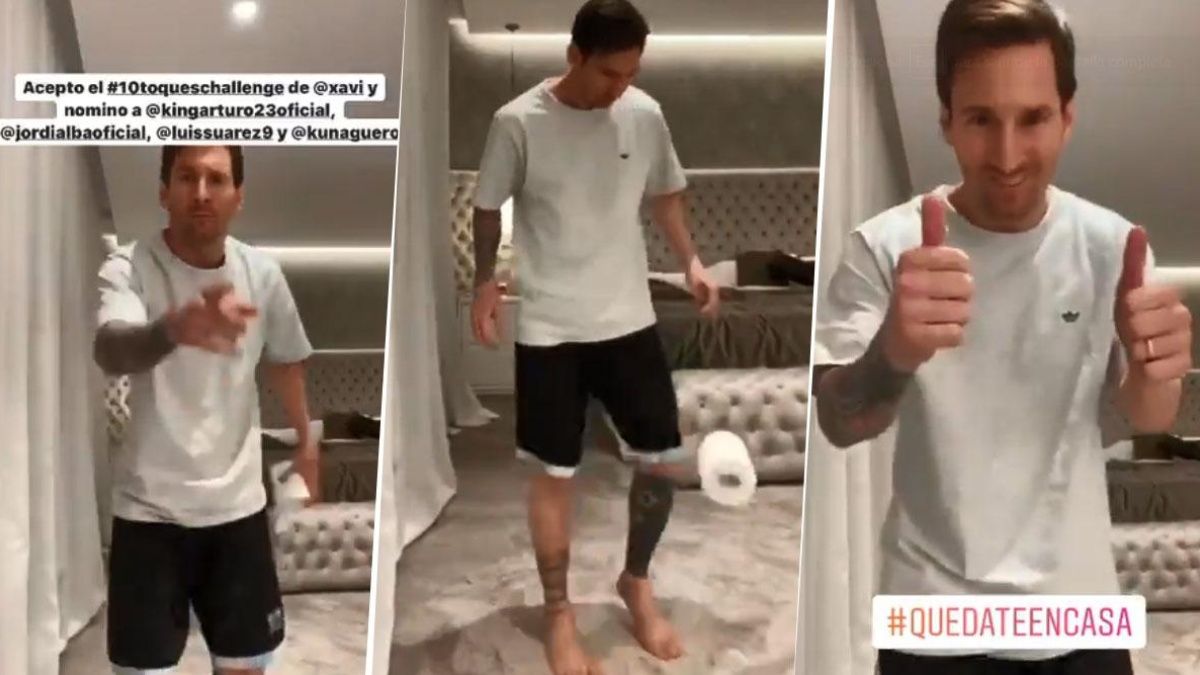 Foto: Cortesía Messi domina un papel higiénico para el #10toqueschallenge