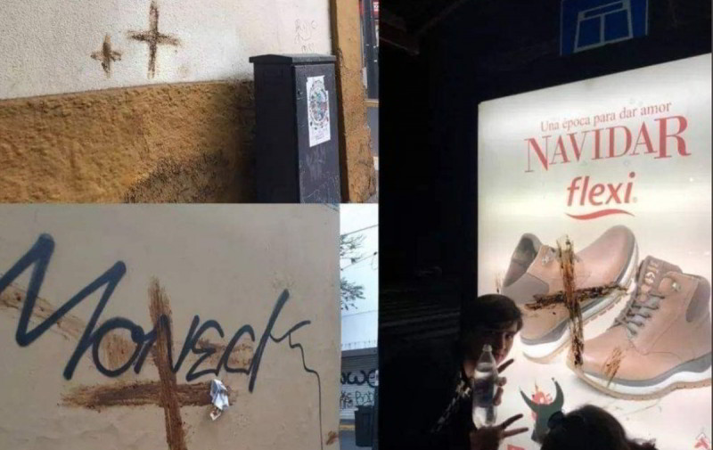 Foto: Cortesía Amanece Guadalajara con cruces de excremento en diversos puntos (Fotos)