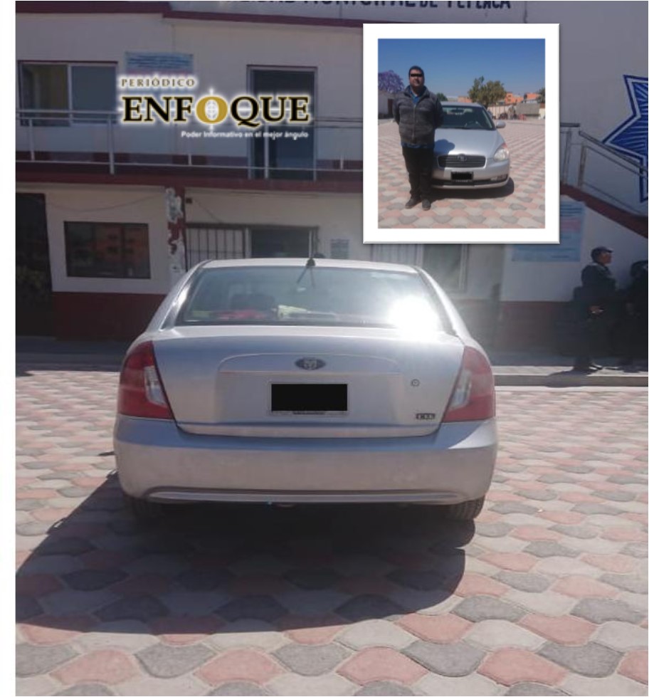 Foto: Cortesía Policías de Tepeaca recuperan unidad con reporte de robo y detienen a sujeto