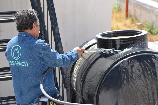 Foto: Cortesía Realizan mantenimiento de tanques elevados de San Pedro Cholula