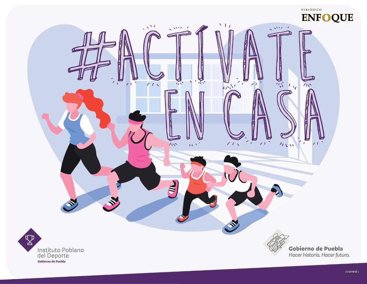 Foto: Cortesía 'Actívate en Casa', la campaña para que los poblanos hagan ejercicio en casa