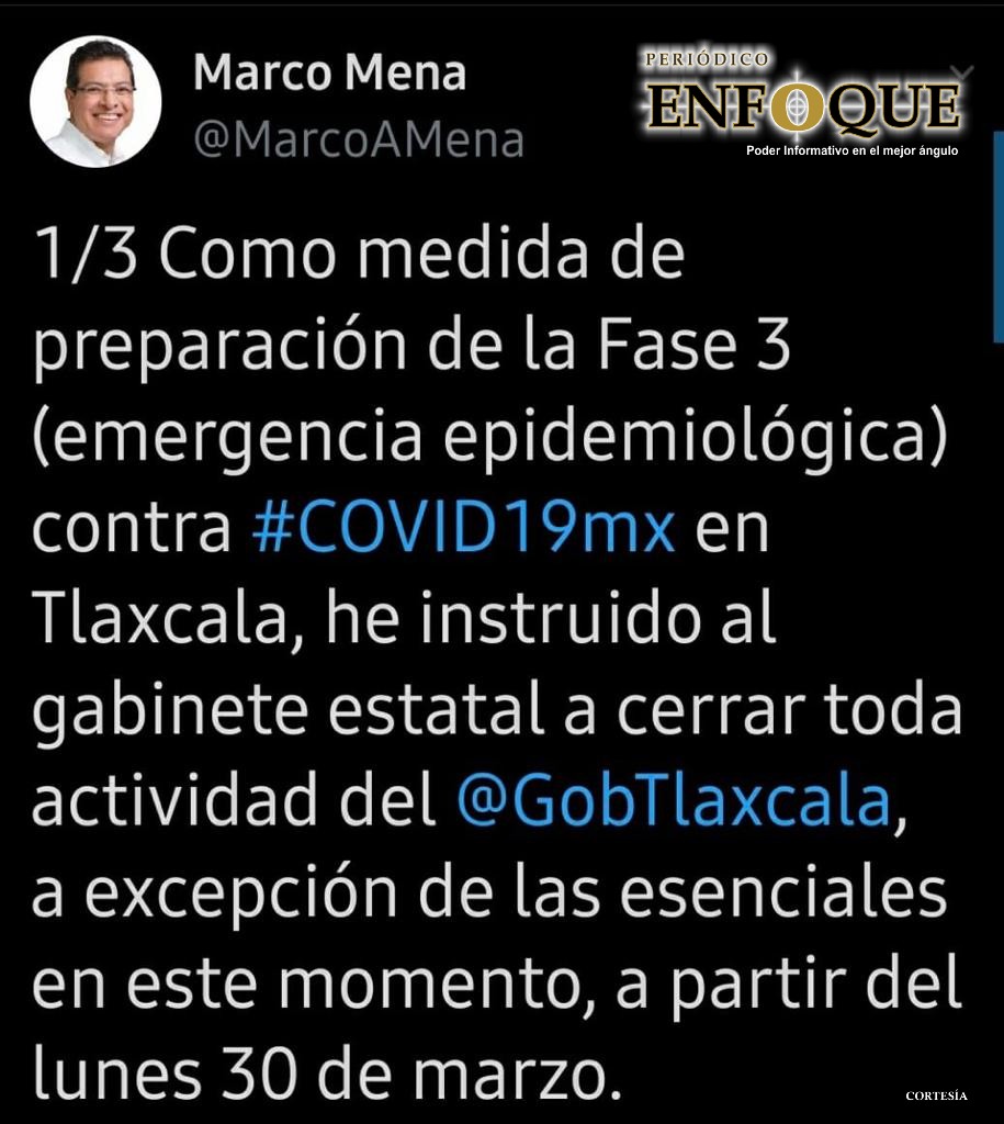 Foto: Cortesía Cierra Gobierno Estatal áreas no esenciales por contingencia