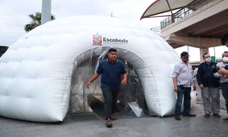 Foto: Cortesía Por COVID-19, instalan túneles sanitizantes