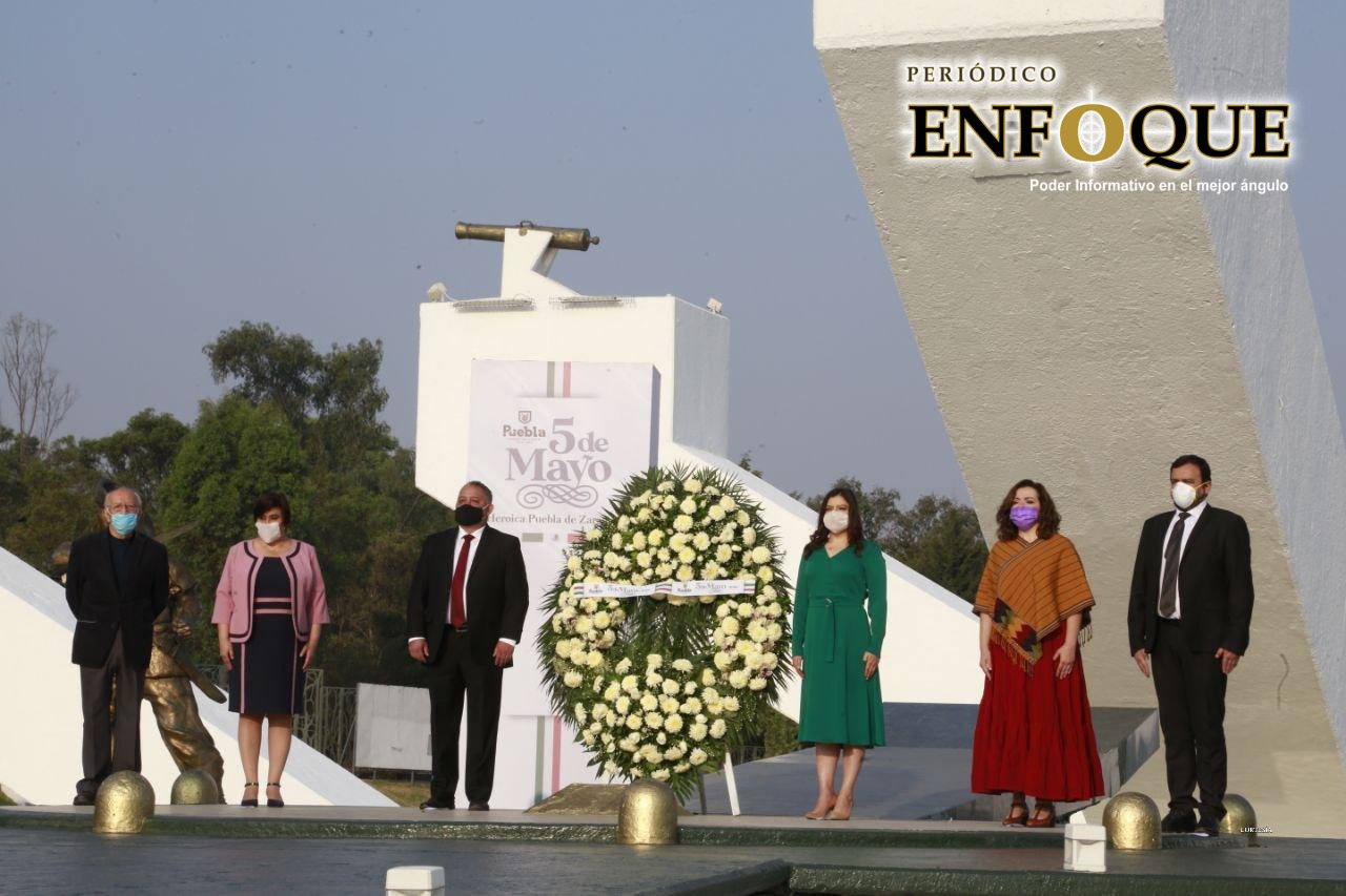 Foto: Cortesía Sin desfile, Claudia Rivera encabeza ceremonia conmemorativa de la Batalla del 5 de Mayo