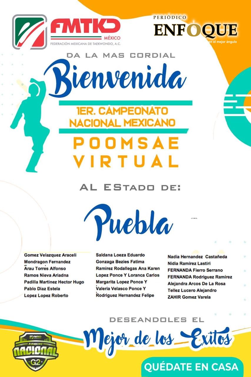 Foto: Cortesía Puebla participará en el primer campeonato virtual de taekwondo