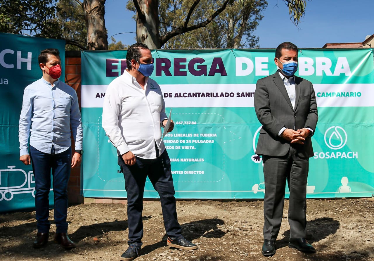 Foto: Cortesía Entrega SOSAPACH red de drenaje en el Campanario
