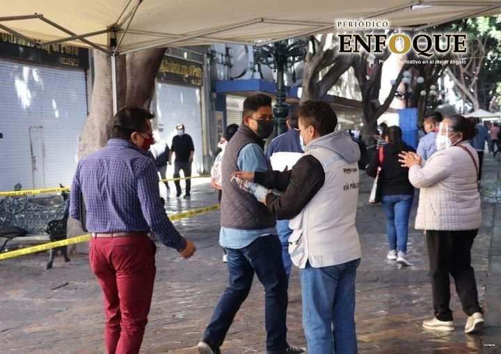 Foto: Cortesía Por el “Buen Fin” SEGOM coloca puntos de prevención en el Centro Histórico