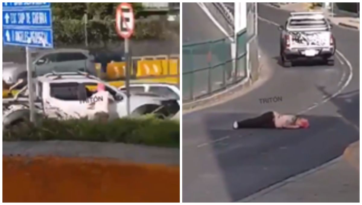 Conductor arrastra a una mujer para evitar responder por un choque (Video)