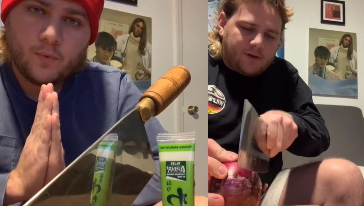 Foto: Cortesía Para los incrédulos: TikToker prueba repulsivos platillos para comprobar que la covid-19 lo dejó sin gusto y olfato