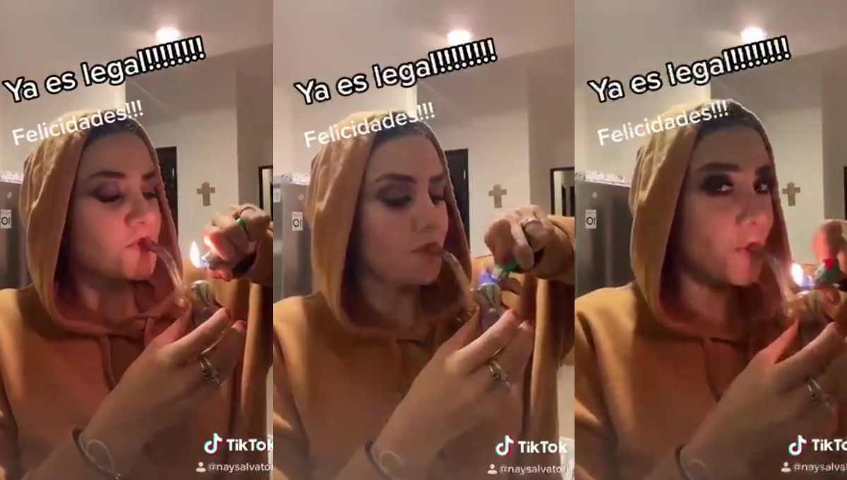 Foto: Cortesía Nay Salvatori celebra legalización fumando marihuana  y por ello le bloquean la cuenta