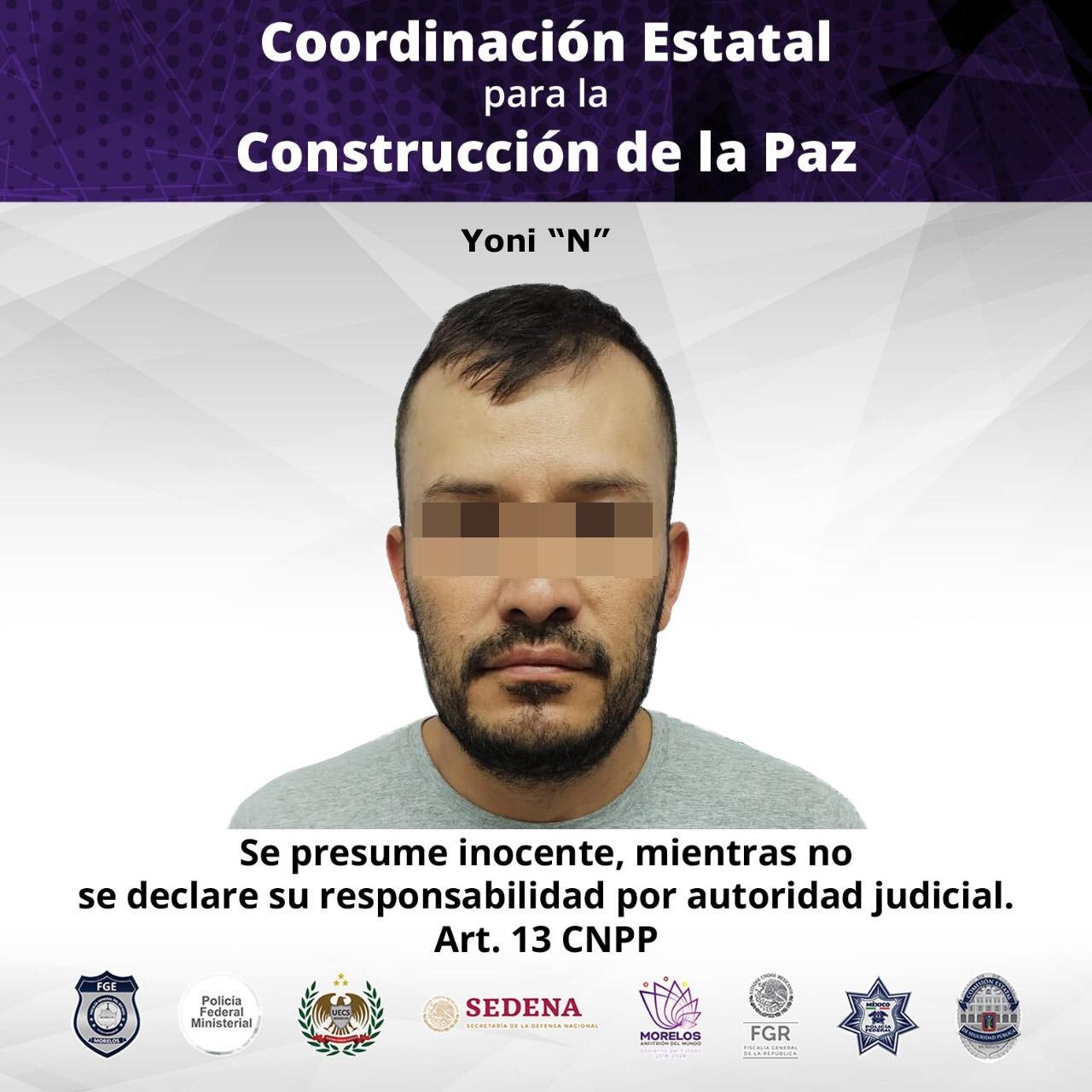 Foto: Cortesía Cae sicario guerrerense relacionado con 27 hechos violentos en zona metropolitana de Cuernavaca