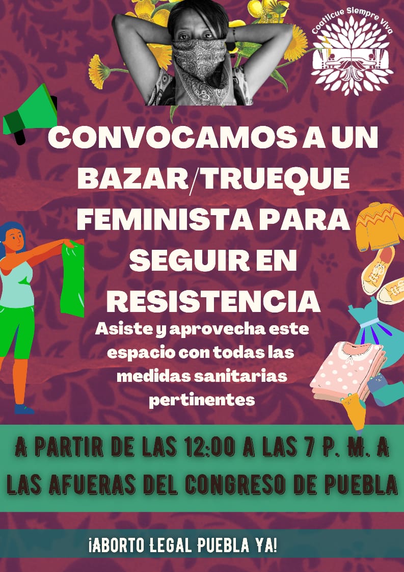 Colectivo convoca a un bazar feminista frente al Congreso del Estado