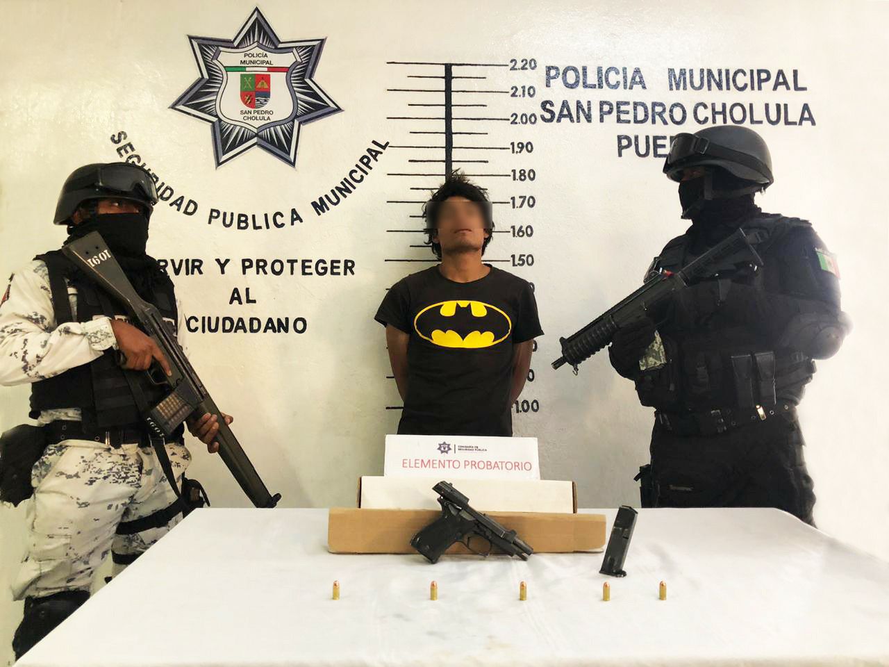 Foto: Cortesía Coordinación policíaca permite detención de presunto asaltante en San Pedro Cholula