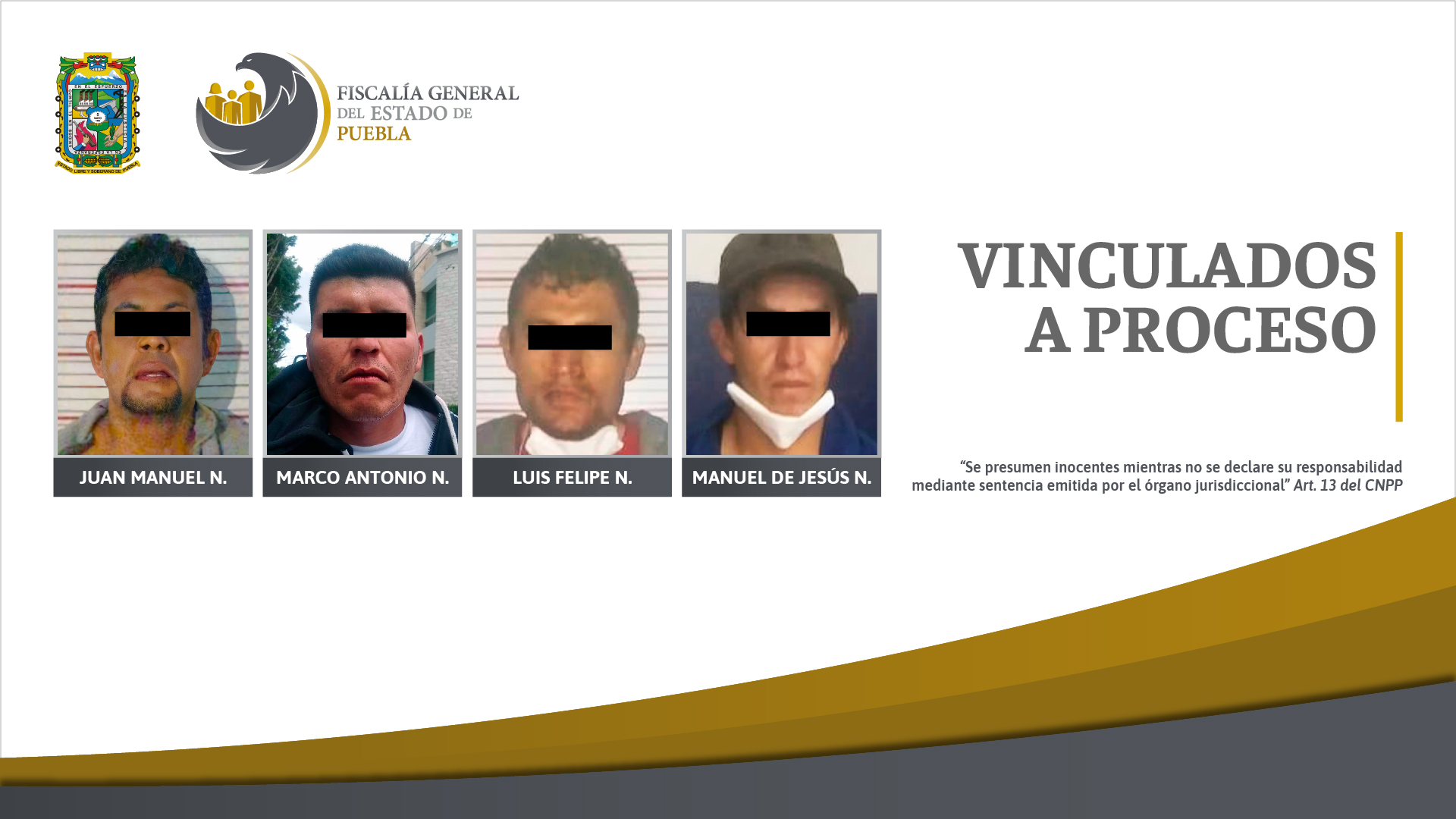 Foto: Cortesía Cuatro vinculados a proceso por el delito de robo en diversas modalidades