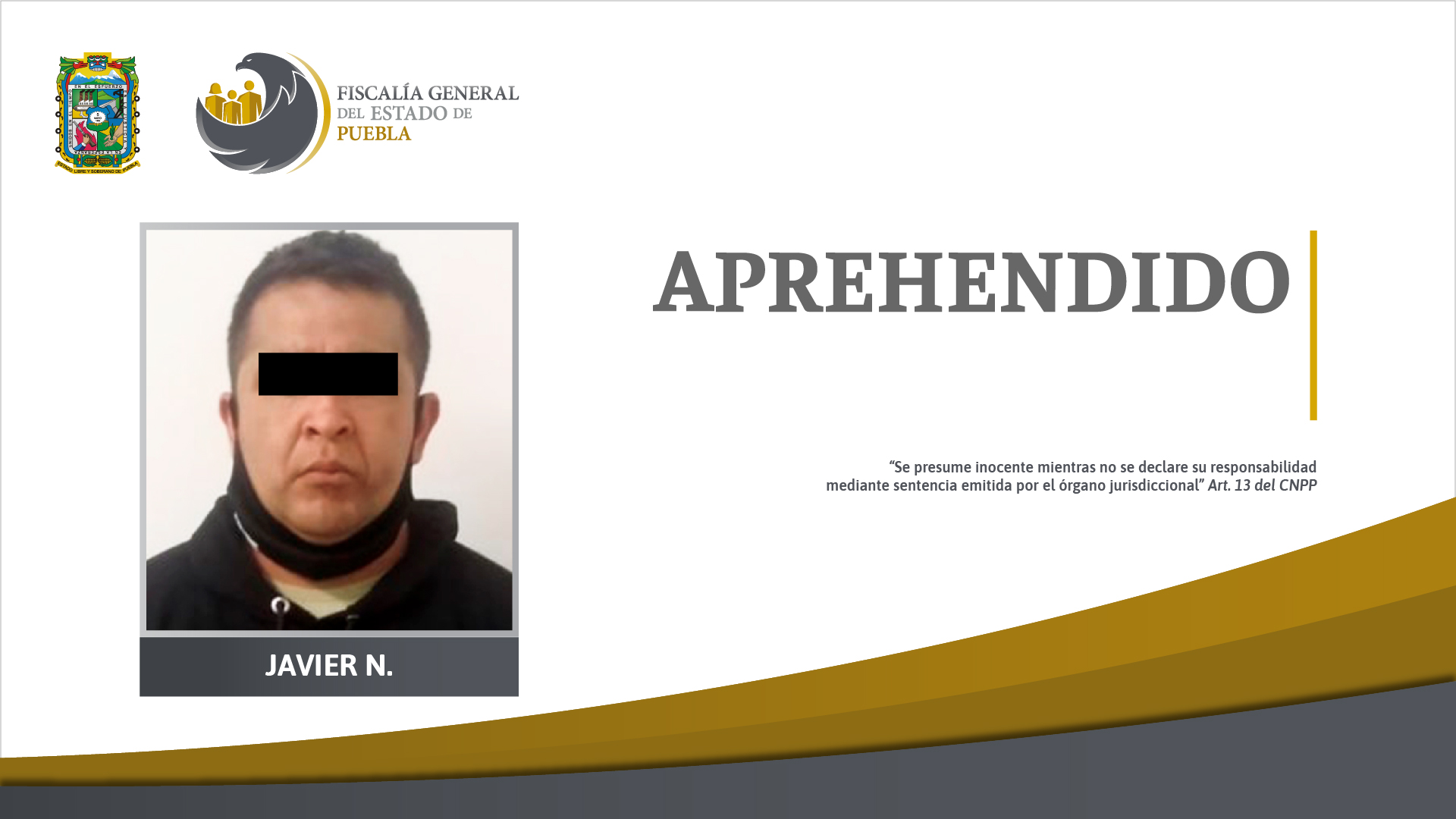Foto: Cortesía Fiscalía aprehendió a presunto homicida de un coordinador académico de la SEP