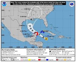Foto: Cortesía Huracán 'Delta' alcanza la categoría 4; emiten alerta roja en 7 municipios de Quintana Roo