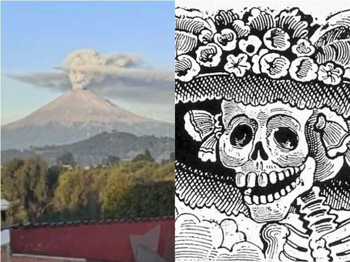 Foto: Cortesía La Catrina de humo en el Popocatépetl, explicación científica y otras teorías
