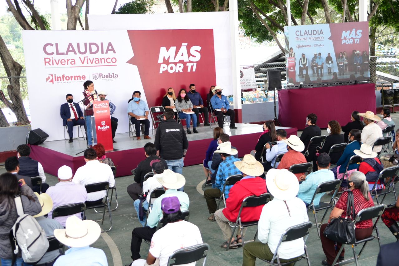 Foto: Cortesía Rivera Vivanco rinde informe en San Andrés Azumiatla y Santa María Guadalupe Tecola