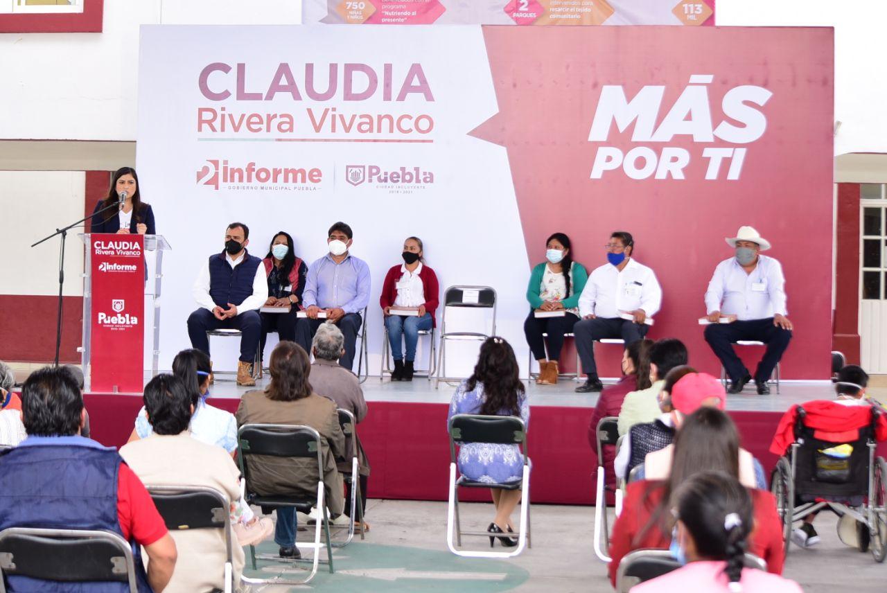 Rivera Vivanco rinde cuentas ante pobladores de Canoa, La Resurrección y Xonacatepec