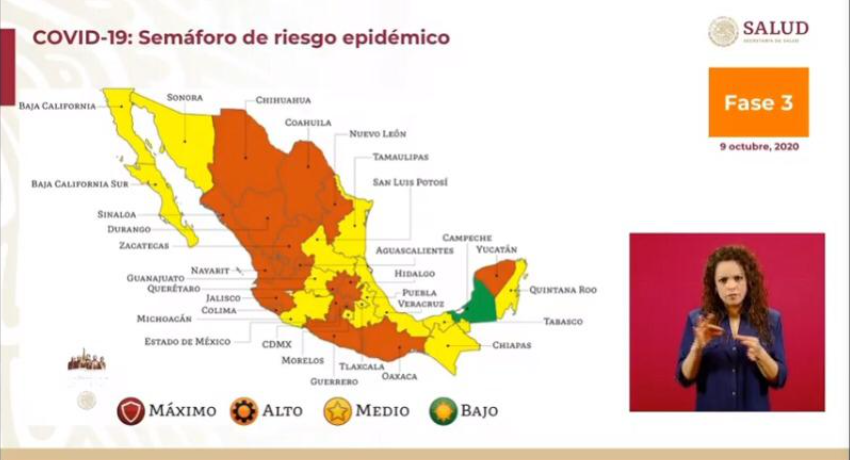 Estos son los estados en semáforo amarillo durante esta semana