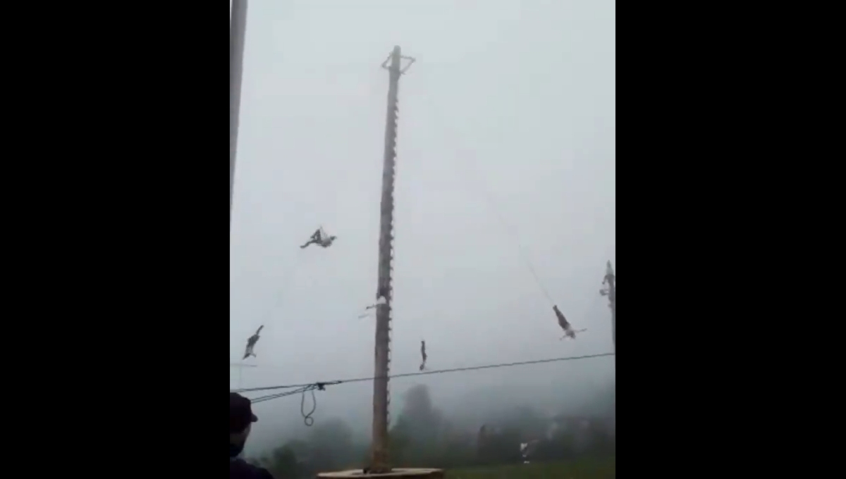 Foto: Cortesía Volador de Papantla cae desde 20 metros de altura; lo reportan grave (Video)
