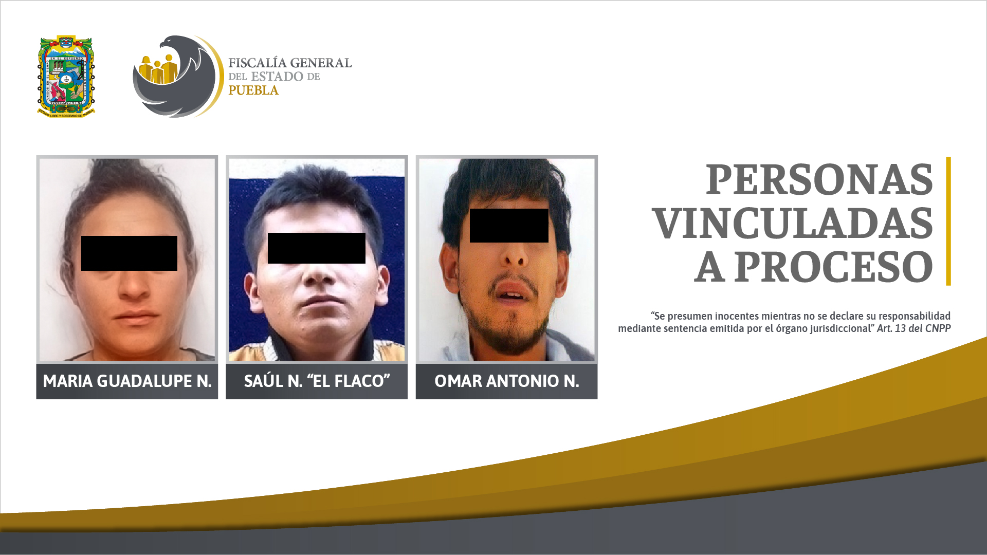 Foto: Cortesía FGE logró prisión preventiva contra tres personas detenidas con droga