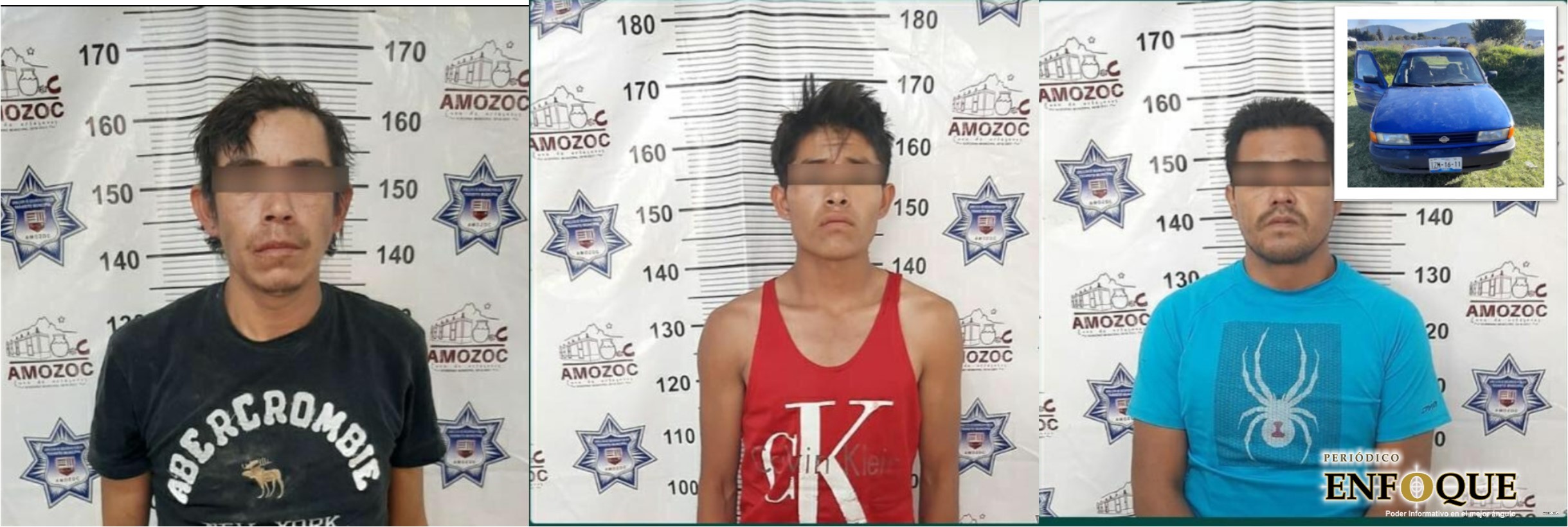 Foto: Cortesía Recuperan en Amozoc automóvil con reporte de robo; aseguran a tres sujetos