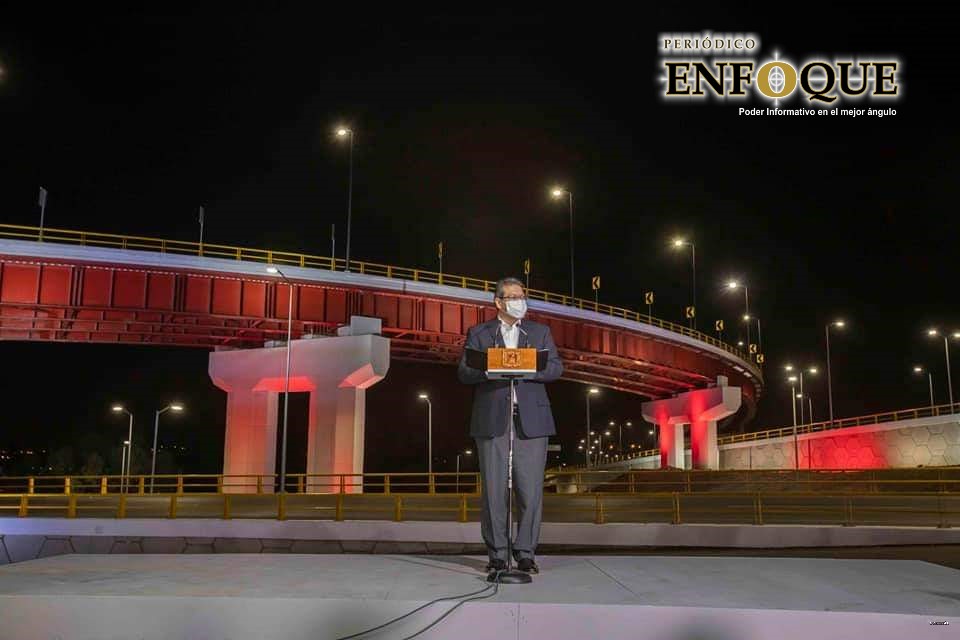 Foto: Cortesía Marco Mena inaugura el "distribuidor vial Tlaxcala"