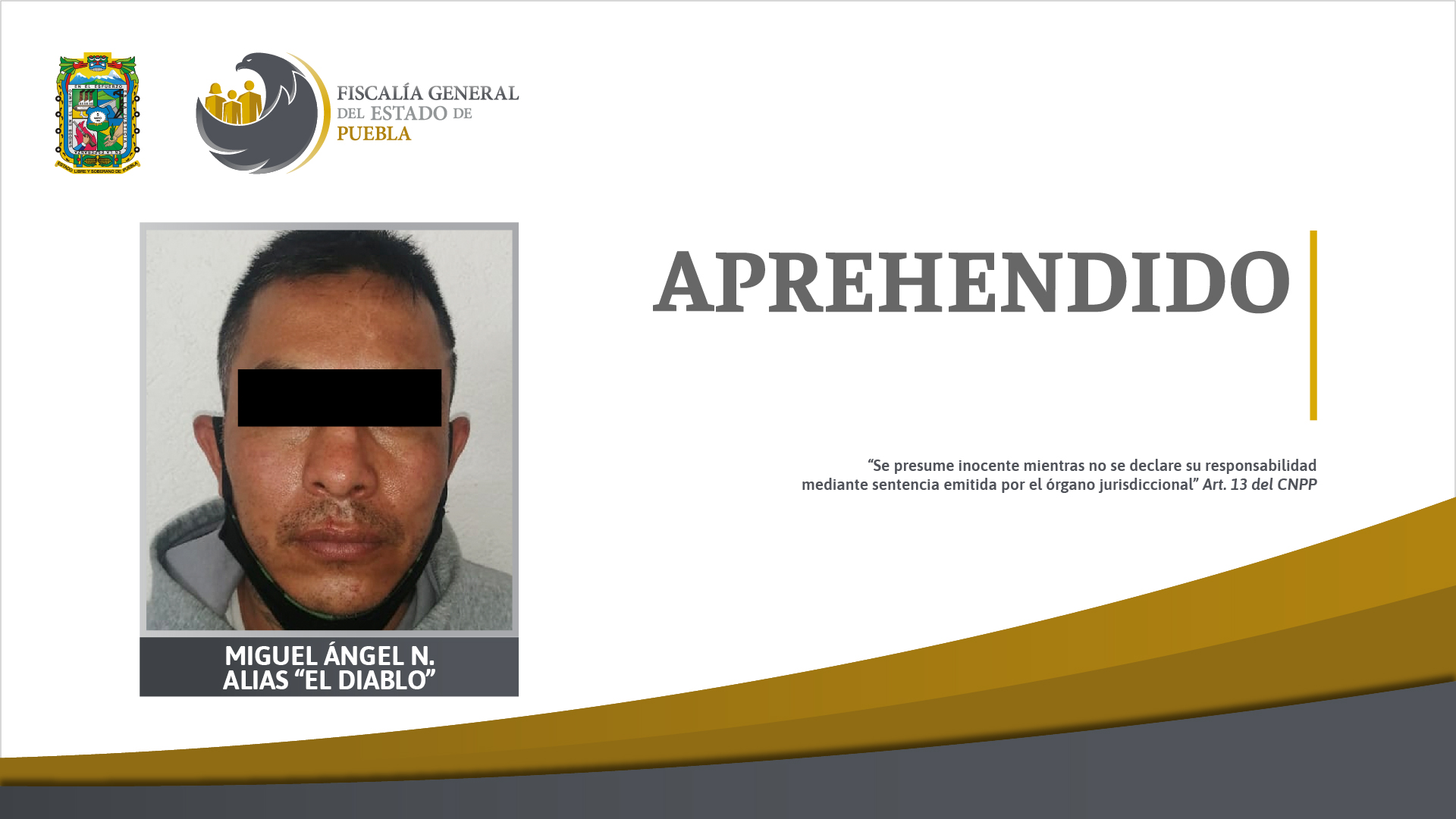 Foto: Cortesía FGE aprehendió a Miguel Ángel N. “El Diablo” por homicidio en grado de tentativa