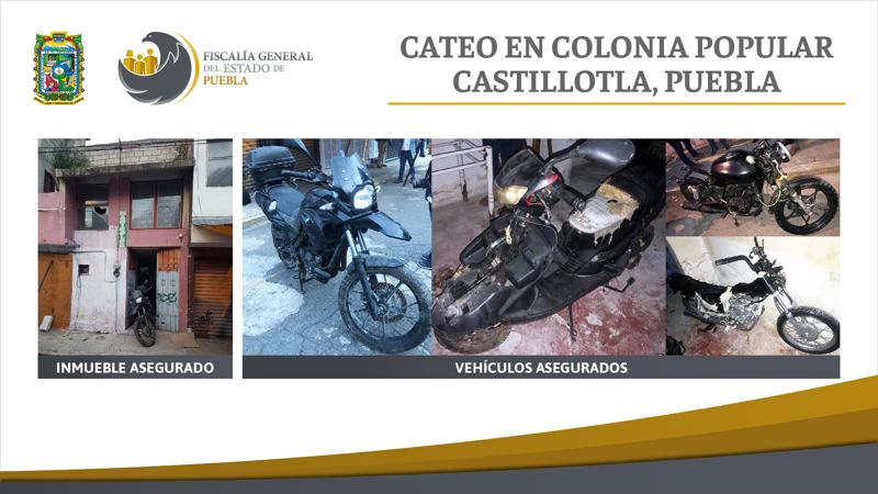 Foto: Cortesía FGE recuperó en cateo cuatro motocicletas de procedencia ilícita