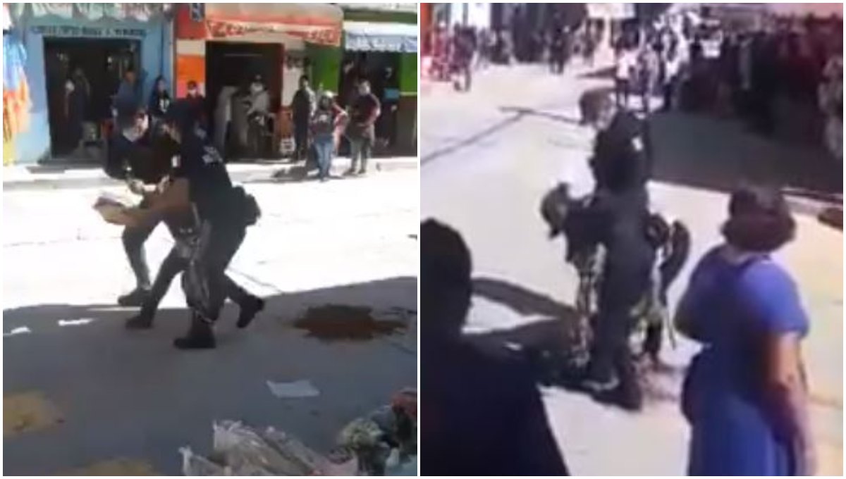 Foto: Cortesía "Andan muy ocupados": Policías detienen a “peligrosa” vendedora de chapulines en Oaxaca