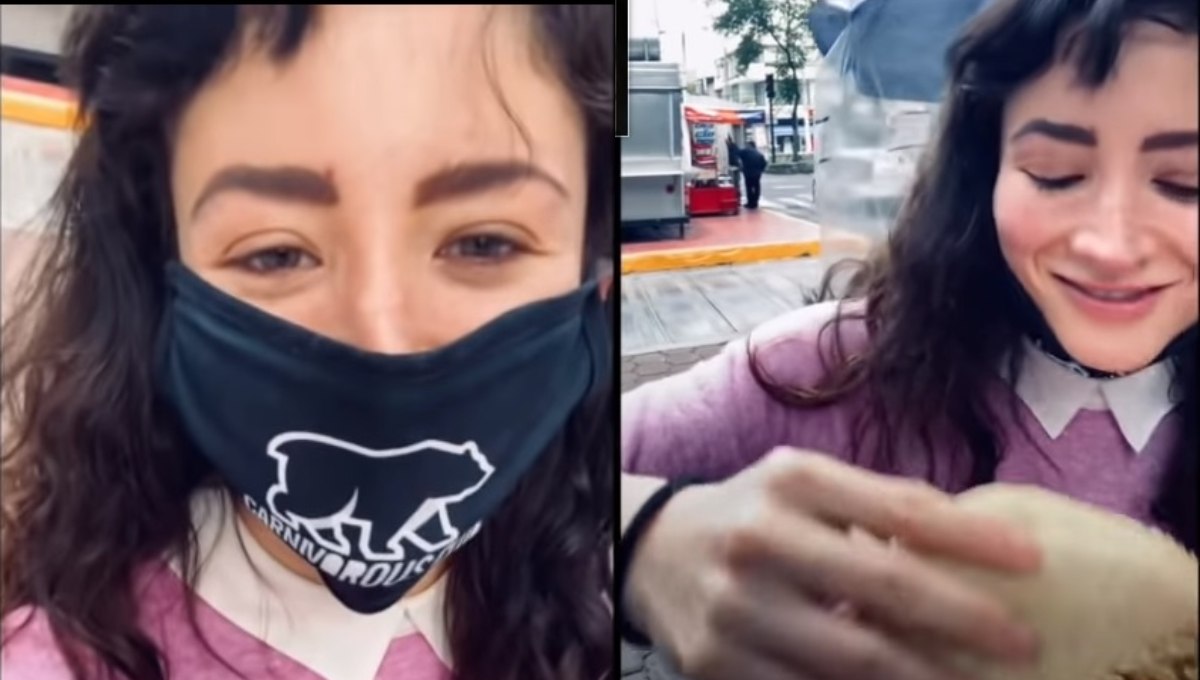 Foto: Cortesía Ya siéntese, señora: #Lady3Pesos sube ideo comiendo tacos de chicharrón