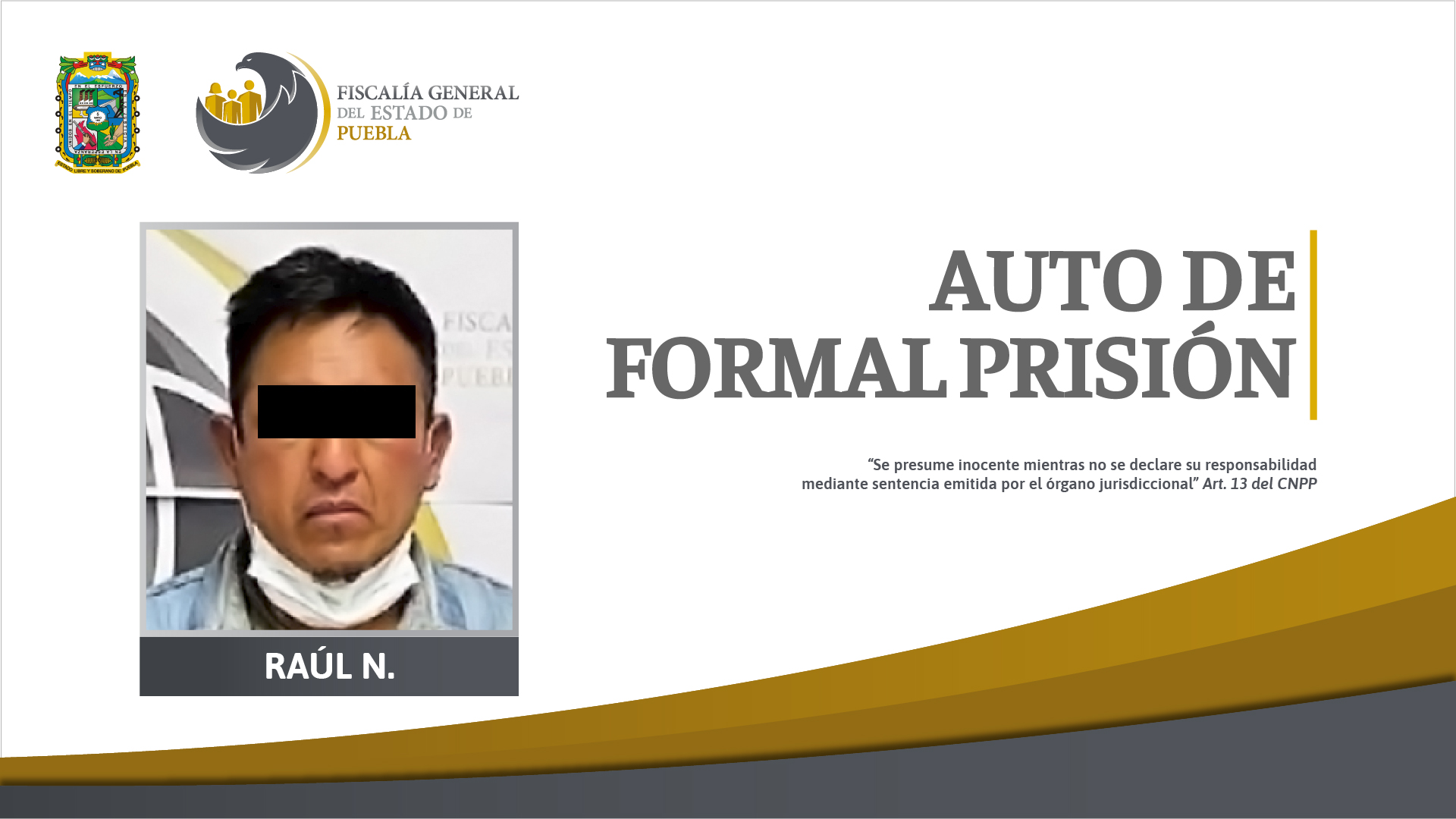 Foto: Cortesía FGE obtuvo auto de formal prisión contra integrante de “Los Guerreros”