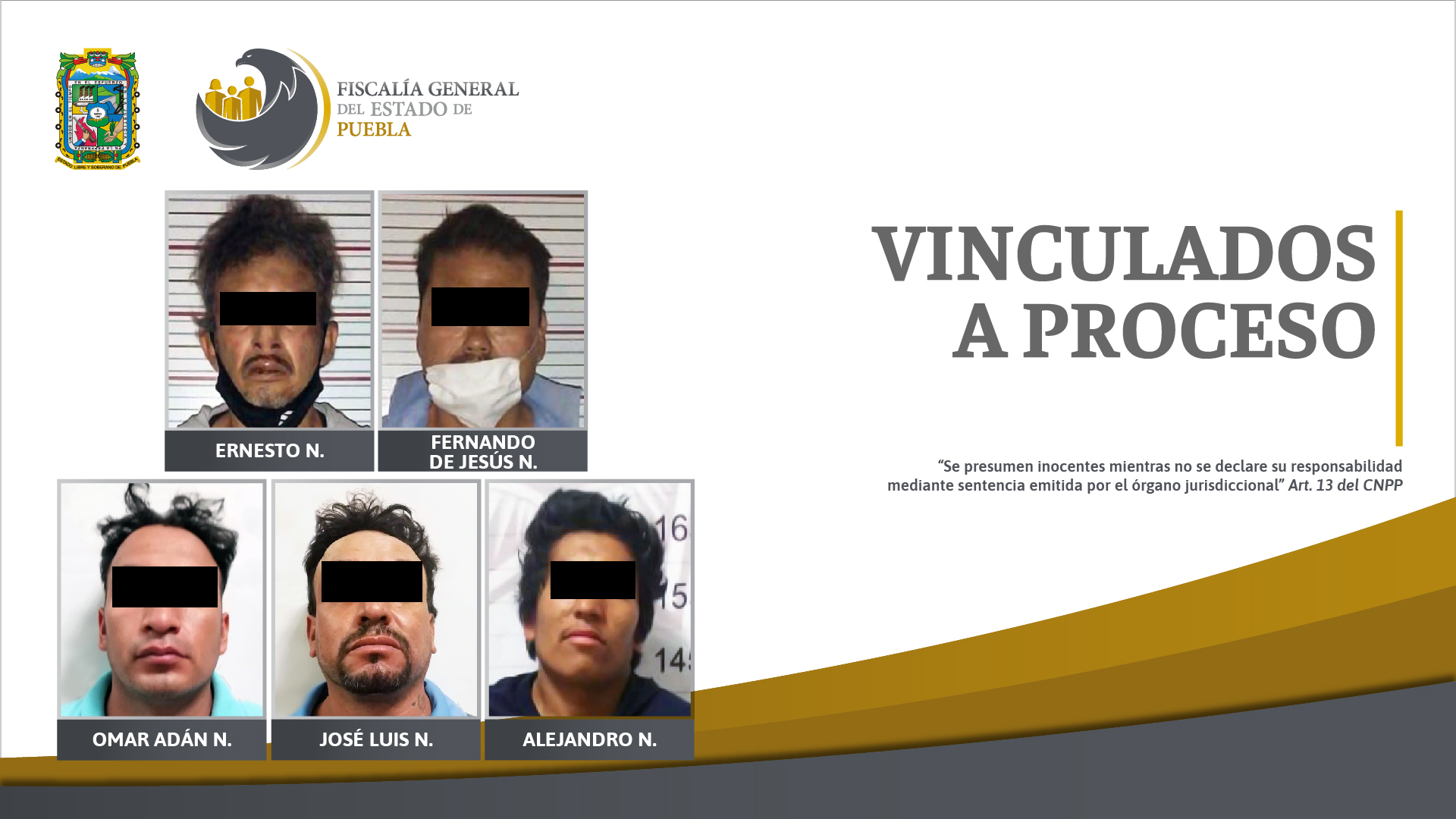 Foto: Cortesía Cinco vinculados a proceso por robos en Puebla y Ocoyucan