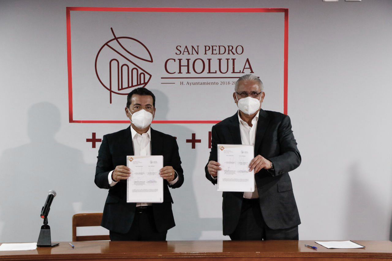 Foto: Cortesía Firma gobierno de San Pedro Cholula convenio con Seguridad  Pública del Estado para fortalecer la prevención del delito