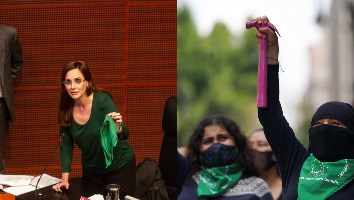 Foto: Cortesía Lilly Téllez afirma que “el trapo verde es muerte” y feministas la “corrigen”