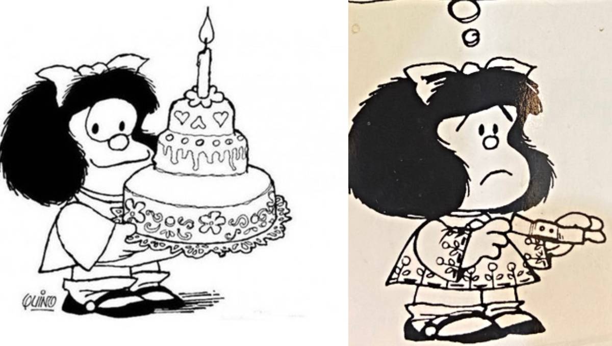 Foto: Cortesía Mafalda llorando se viraliza en redes sociales tras muerte de Quino